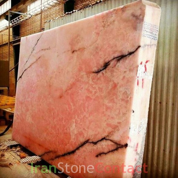 Pink Onyx with small black veins